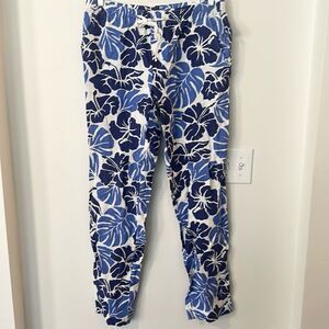 J. McLaughlin NWT 100% Linen Tropical Print Laird Pants M